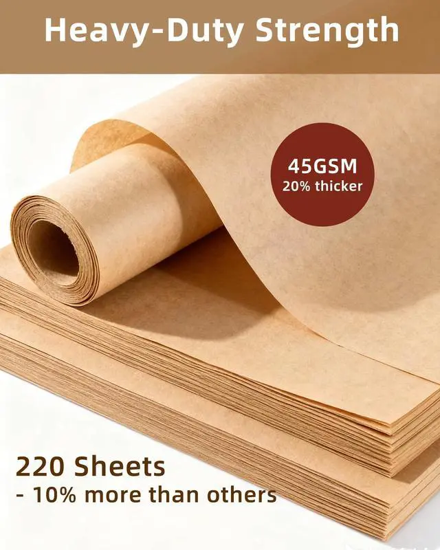Alt view image 3 of 7 - 220 Count Precut Parchment Paper Baking Sheets, 9 x 13 Inch Non-Stick Unbleached Heat Resistant Half Sheet Pan Liners for Baking, Oven, Air Fryer, Grilling & Steaming