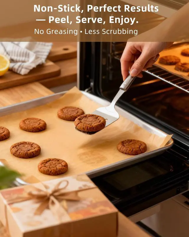 Alt view image 4 of 7 - 220 Count Precut Parchment Paper Baking Sheets, 9 x 13 Inch Non-Stick Unbleached Heat Resistant Half Sheet Pan Liners for Baking, Oven, Air Fryer, Grilling & Steaming