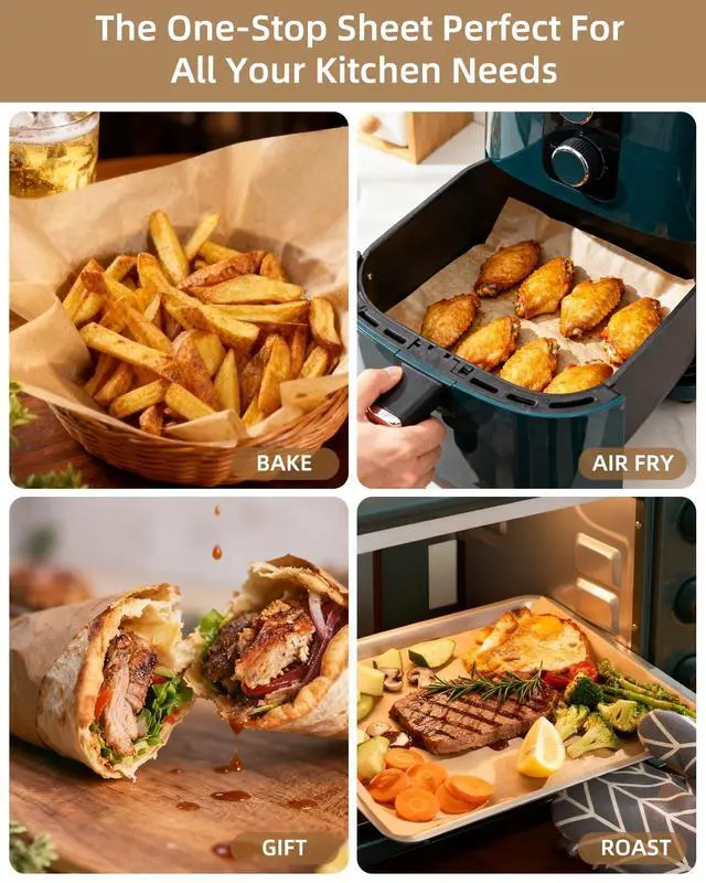 Alt view image 7 of 7 - 220 Count Precut Parchment Paper Baking Sheets, 9 x 13 Inch Non-Stick Unbleached Heat Resistant Half Sheet Pan Liners for Baking, Oven, Air Fryer, Grilling & Steaming