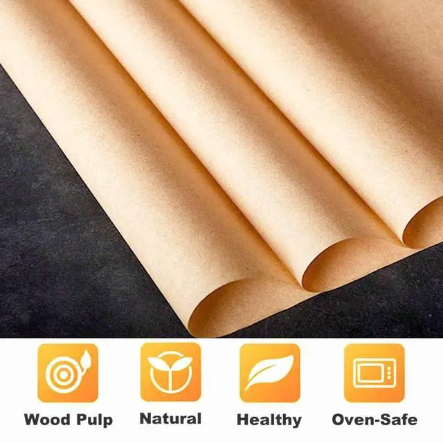 Alt view image 3 of 5 - 100 Pcs Parchment Paper Baking Sheets, 8x6 Inch Non-Stick Precut Baking Kitchens Parchment Paper, Perfect for Baking Air Fryer Grilling Steaming Bread Cookie Cup Cake and More (Unbleached)