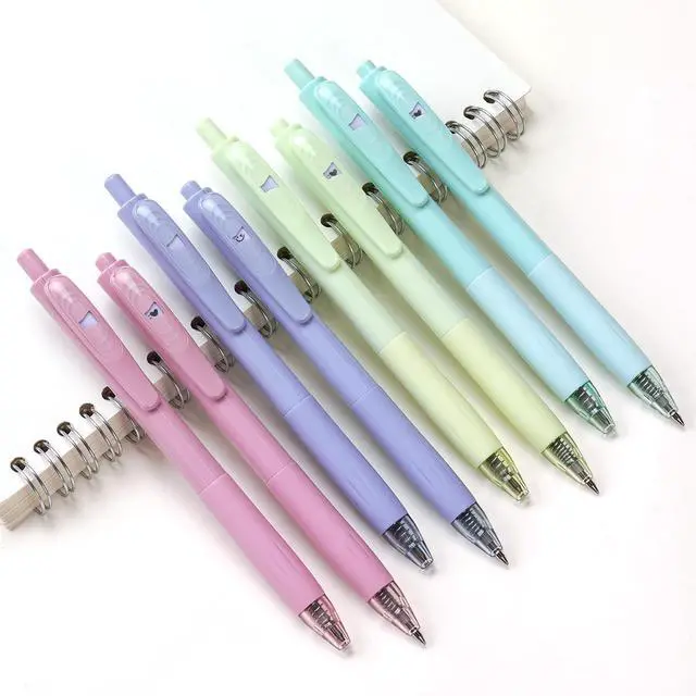 Main image of Gel Pens Fine Point: Retractable Black Ink Pen Smooth Writing 8ct 0.7mm Medium Point Tip for Journaling Note Taking No Bleed & Smear & Smudge Vivid Color Barrel Silent Click Peekaboo Set