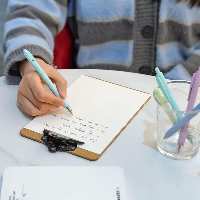 Alt view image 7 of 7 - Gel Pens Fine Point: Retractable Black Ink Pen Smooth Writing 8ct 0.7mm Medium Point Tip for Journaling Note Taking No Bleed & Smear & Smudge Vivid Color Barrel Silent Click Peekaboo Set