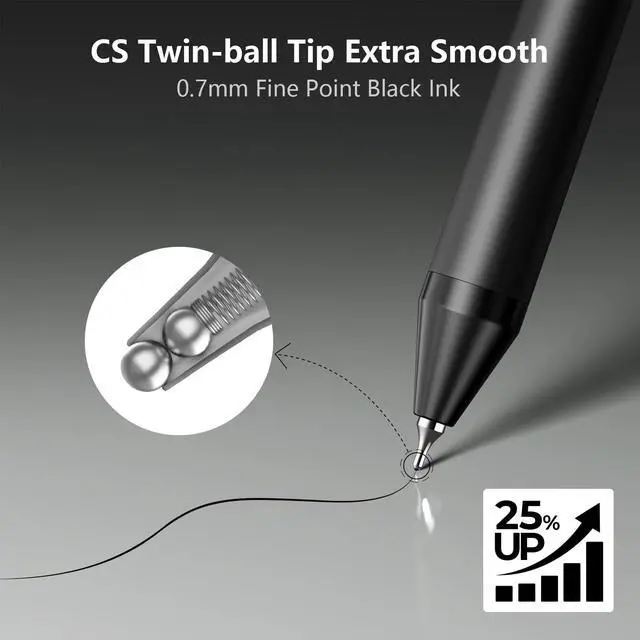 Alt view image 2 of 7 - 8 Pcs Retractable Gel Pens, 0.7mm Fine Point Black Ink Writing Pens