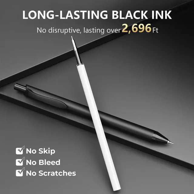 Alt view image 3 of 7 - 8 Pcs Retractable Gel Pens, 0.7mm Fine Point Black Ink Writing Pens