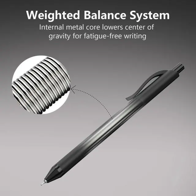 Alt view image 5 of 7 - 8 Pcs Retractable Gel Pens, 0.7mm Fine Point Black Ink Writing Pens
