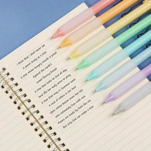 Alt view image 6 of 7 - Retractable Gel Pens, 8 Pack, Black Ink, Pastel Barrels