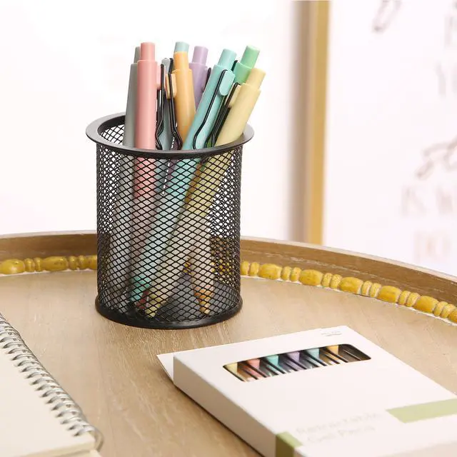 Alt view image 7 of 7 - Retractable Gel Pens, 8 Pack, Black Ink, Pastel Barrels