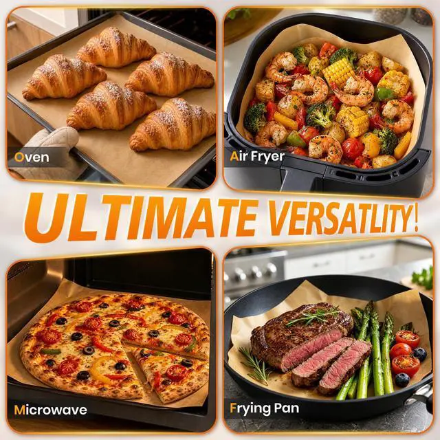 Alt view image 7 of 7 - 200pcs Unbleached Parchment Paper Sheets, 9x13In Precut Cooking Paper Liners for Baking Sheets, Air Fryer, Microwave, Grilling, Oven, Non-Stick,Non-Toxic, Oil Proof, Food Grade