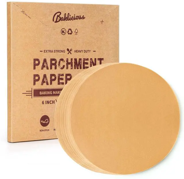Main image of 250Pcs 6 Inch Parchment Paper Rounds, Non Stick Round Parchment Paper, Baking Parchment Circles for Cake Baking, Patty Separating, Tortilla Wrapping