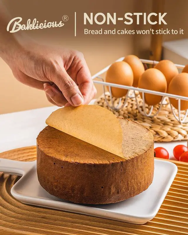 Alt view image 4 of 7 - 250Pcs 6 Inch Parchment Paper Rounds, Non Stick Round Parchment Paper, Baking Parchment Circles for Cake Baking, Patty Separating, Tortilla Wrapping