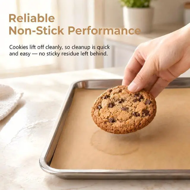Alt view image 4 of 7 - 100 Sheets Pre-Cut Parchment Paper for Baking, Non Stick Baking Sheets for Cookies, Air Fryer, Roasting Unbleached, Chlorine Free, Heat Resistant Up to 446°F" (8 × 12 inch)