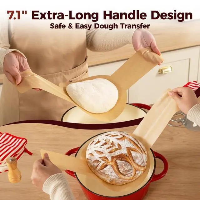 Alt view image 3 of 6 - Parchment Paper Bread Sling for Sourdough Baking, Pre-Cut Unbleached Parchment Liner for Dutch Oven, Baking Supplies for Bakers, Non-Stick Sour Dough Transfer (100 Sheets, Round)