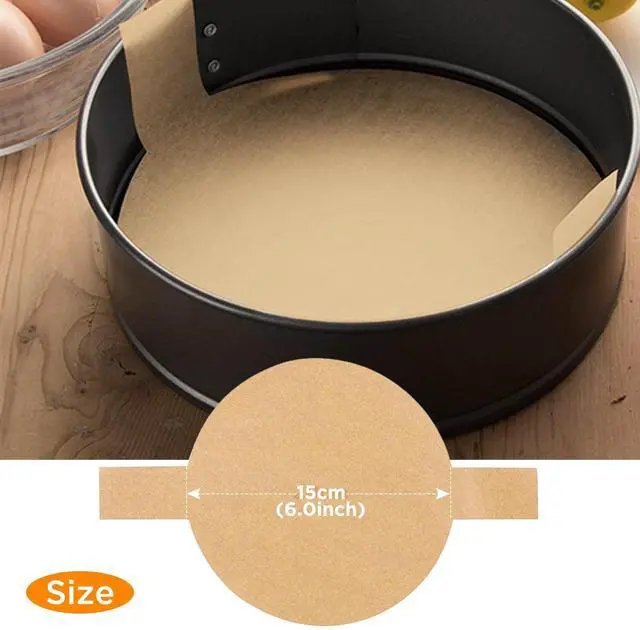 Alt view image 2 of 6 - 100 Pcs Baking Parchment Paper, 6 inch Round Cake Pan Liner with Lift Tab, Non-Stick Precut Baking Parchment for Baking Cookies, Bread (Unbleached)