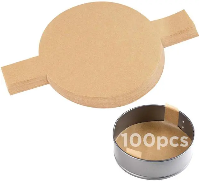 Alt view image 6 of 6 - 100 Pcs Baking Parchment Paper, 6 inch Round Cake Pan Liner with Lift Tab, Non-Stick Precut Baking Parchment for Baking Cookies, Bread (Unbleached)