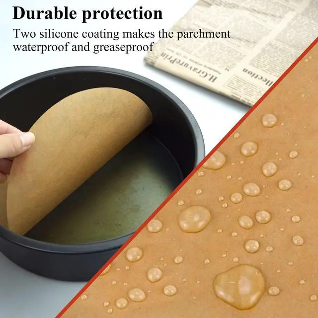Alt view image 3 of 7 - 9 Inch Parchment Paper Rounds, 100PCS Unbleached Round Parchment Paper 9 inch for Baking, Precut Parchment Rounds for Round Cake Pans 9 inch,Round Baking Sheets,Springform Pan,Bamboo Steamer
