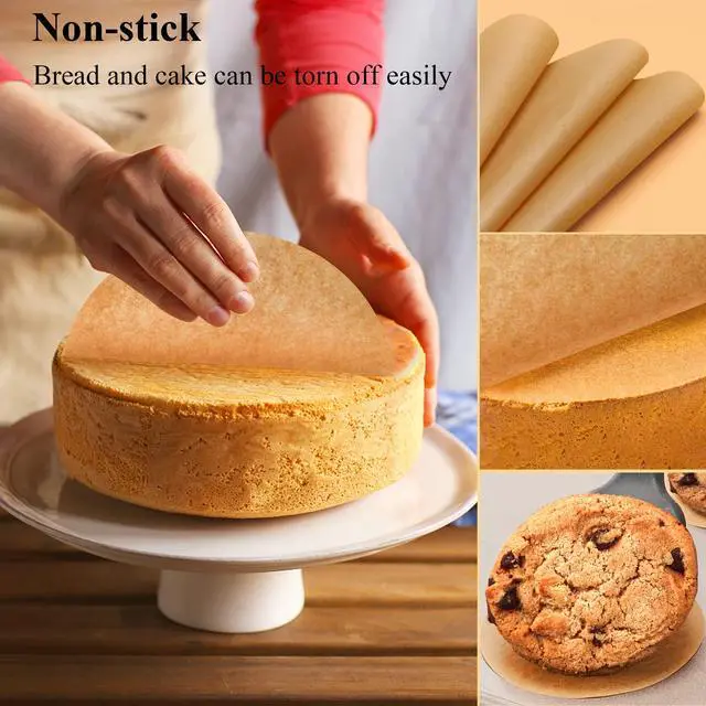 Alt view image 4 of 7 - 9 Inch Parchment Paper Rounds, 100PCS Unbleached Round Parchment Paper 9 inch for Baking, Precut Parchment Rounds for Round Cake Pans 9 inch,Round Baking Sheets,Springform Pan,Bamboo Steamer
