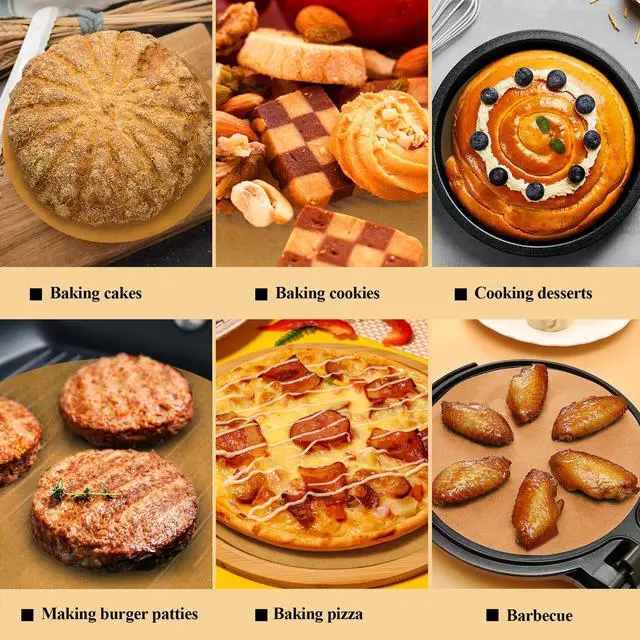 Alt view image 7 of 7 - 9 Inch Parchment Paper Rounds, 100PCS Unbleached Round Parchment Paper 9 inch for Baking, Precut Parchment Rounds for Round Cake Pans 9 inch,Round Baking Sheets,Springform Pan,Bamboo Steamer