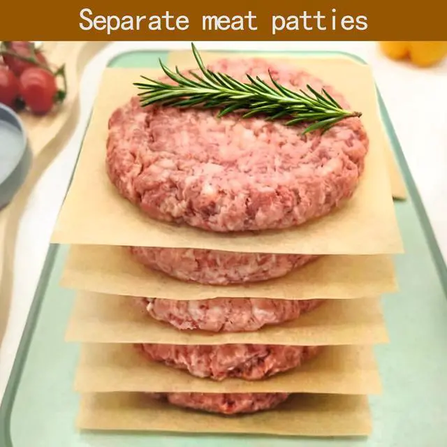 Alt view image 6 of 7 - 100 PCS Hamburger Patty Paper 6''x6'' Non-Stick Parchment Paper Squares Sheets Wax Paper Squares for Patty Seperate, Burger Press, Cookies, Microwave, Oven, Freezer