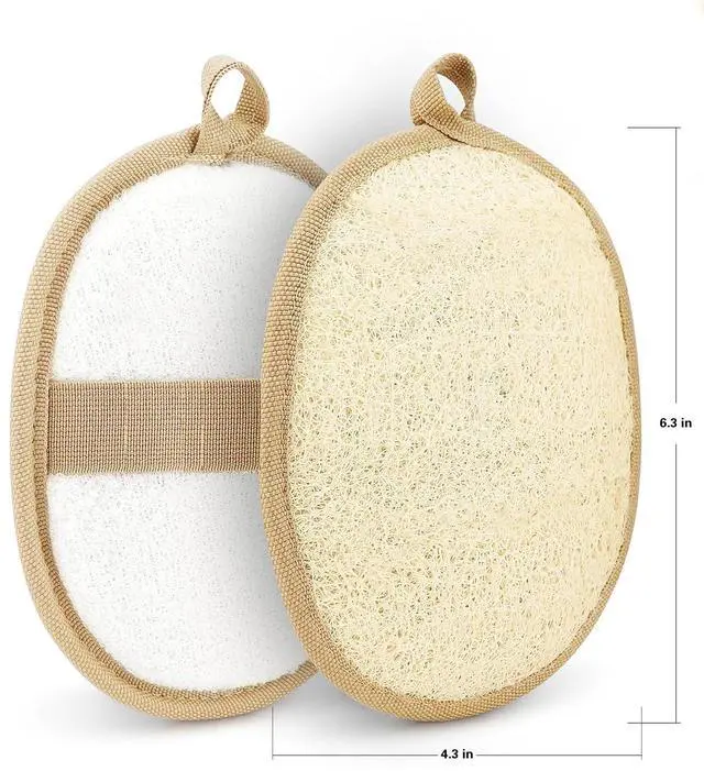 Alt view image 3 of 6 - Natural Loofah Exfoliating Body Scrubber Pads, Bath Loofah for Women & Men, 100% Plant-Based Shower Luffa Sponge (3-Pack)