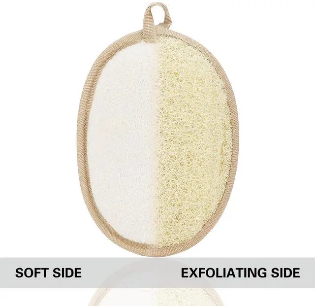 Alt view image 2 of 6 - Natural Loofah Exfoliating Body Scrubber Pads, Bath Loofah for Women & Men, 100% Plant-Based Shower Luffa Sponge (3-Pack)