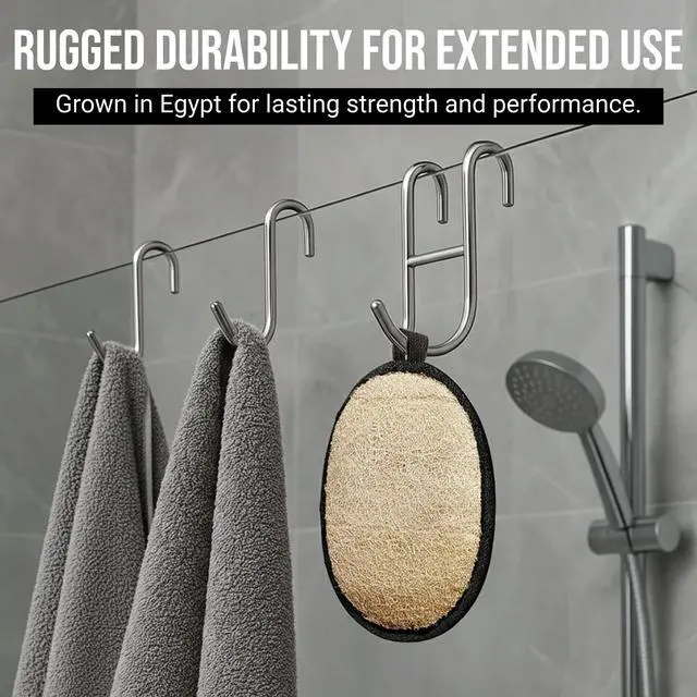 Alt view image 7 of 7 - SERRENTO Loofah Body Scrubber Shower - Luffa Sponge 2PCS Black & White Set