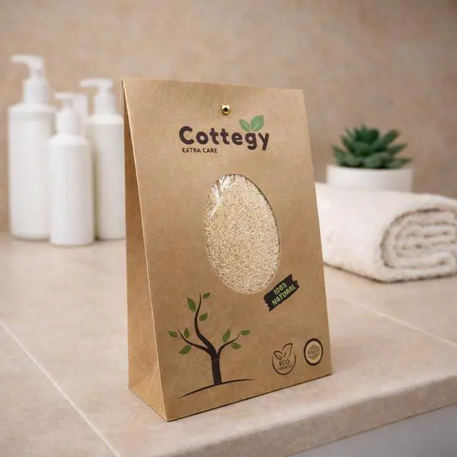 Alt view image 2 of 6 - Egyptian Loofah Exfoliating Scrubber - Natural Loofah Exfoliating Body Scrubber - Eco-Friendly Bath & Shower Sponge for Face & Body, 100% Natural, Men & Women - Double face (2, Large)