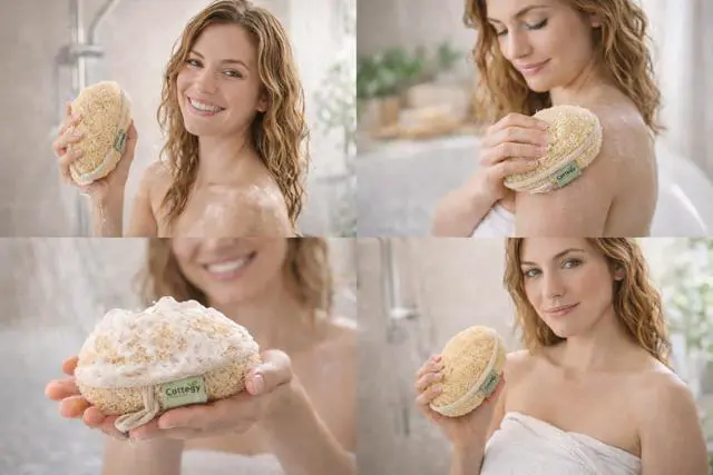 Alt view image 3 of 6 - Egyptian Loofah Exfoliating Scrubber - Natural Loofah Exfoliating Body Scrubber - Eco-Friendly Bath & Shower Sponge for Face & Body, 100% Natural, Men & Women - Double face (2, Large)