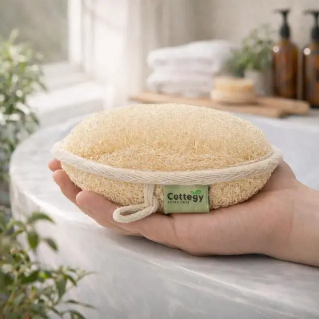 Alt view image 5 of 6 - Egyptian Loofah Exfoliating Scrubber - Natural Loofah Exfoliating Body Scrubber - Eco-Friendly Bath & Shower Sponge for Face & Body, 100% Natural, Men & Women - Double face (2, Large)