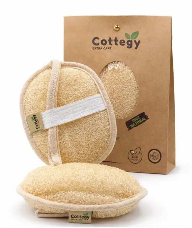 Main image of Egyptian Loofah Exfoliating Scrubber - Natural Loofah Exfoliating Body Scrubber - Eco-Friendly Bath & Shower Sponge for Face & Body, 100% Natural, Men & Women - Double face (2, Large)