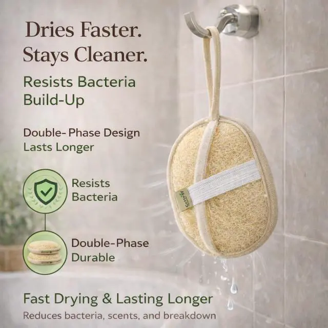 Alt view image 6 of 6 - Egyptian Loofah Exfoliating Scrubber - Natural Loofah Exfoliating Body Scrubber - Eco-Friendly Bath & Shower Sponge for Face & Body, 100% Natural, Men & Women - Double face (2, Large)