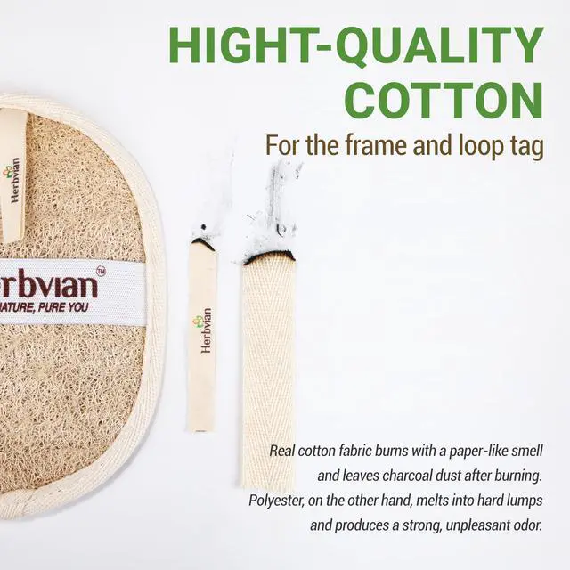 Alt view image 5 of 7 - Vietnamese Natural Loofah Exfoliating Body Scrubber Pads, 100% Plant-Based Shower Luffa Sponge, Bath Loofah for Women Men (2, Pack of 2)