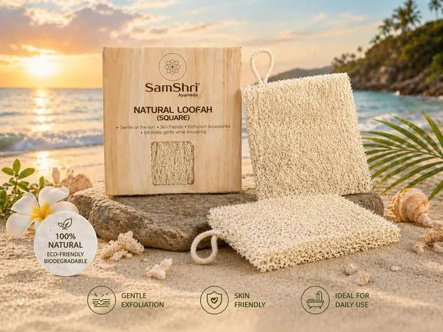 Alt view image 4 of 7 - Natural Loofah Sponge 2 Pack, Real Luffa Body Scrubber for Shower, Exfoliating Bath Sponge for Face and Body, Loofah for Men and Women, Biodegradable Reusable Bath Sponge Pads, Square Shape