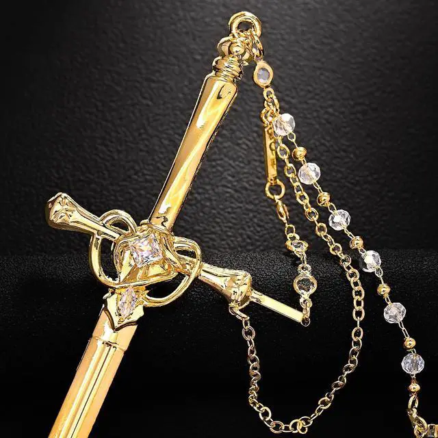 Alt view image 5 of 7 - Sword Tassels Hair Pins for Women - Gold Long Ancient Style Tassels Metal Chopsticks Chinese Hair Sticks Pin Decorative Gold Medieval Renaissance Chinese Hair Accessories for Women Jewelry