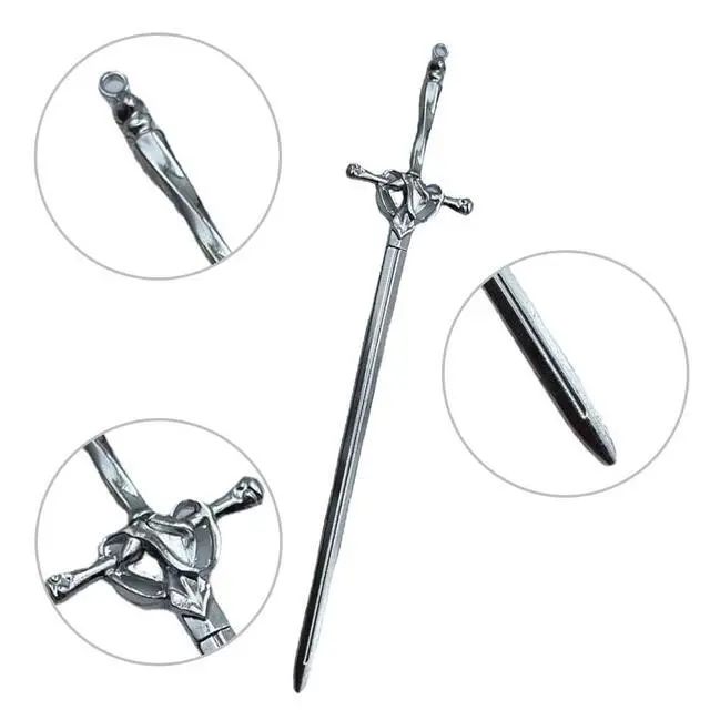Alt view image 3 of 7 - 2 Pcs Metal Sword Hair Sticks Vintage Hair Chopsticks Simple and Elegant Hair Pins Sticks for Women and Girls Daily Wear