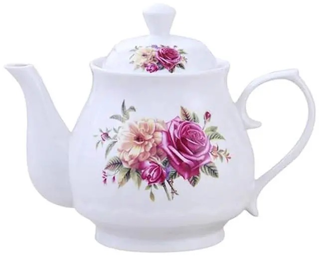 Main image of Small Flower Teapot,Ceramic Tea Pot,Tea Pot for 1 Person Use,13oz