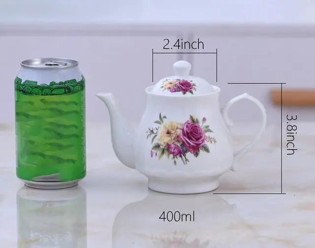 Alt view image 2 of 5 - Small Flower Teapot,Ceramic Tea Pot,Tea Pot for 1 Person Use,13oz
