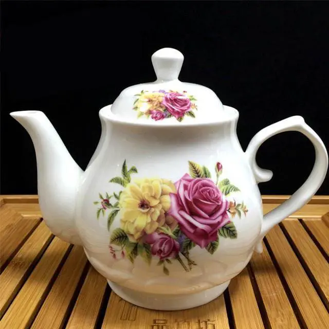 Alt view image 3 of 5 - Small Flower Teapot,Ceramic Tea Pot,Tea Pot for 1 Person Use,13oz