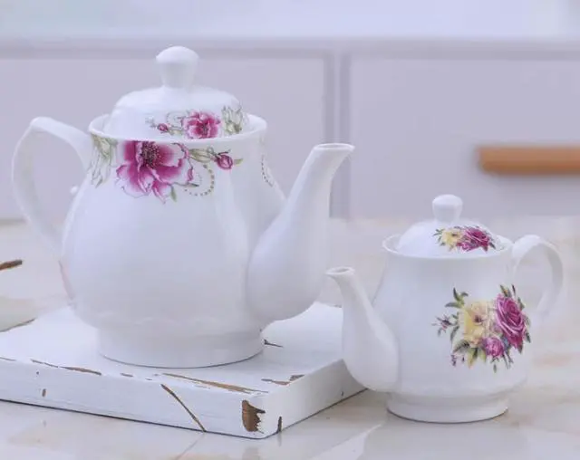Alt view image 5 of 5 - Small Flower Teapot,Ceramic Tea Pot,Tea Pot for 1 Person Use,13oz