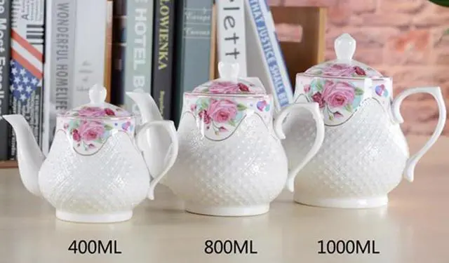 Alt view image 4 of 5 - Small Flower Teapot,Ceramic Tea Pot,Tea Pot for 1 Person Use,13oz