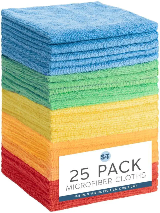Main image of Microfiber Cleaning Cloth, 25 Pack, 11.5" x 11.5"