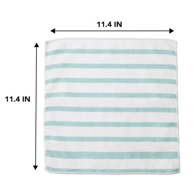 Alt view image 3 of 7 - Microfiber Cleaning Cloths, Ultra-Absorbent, Lint-Free Cleaning Towels for Home & Kitchen, Teal Stripes, 11 Inches, 24 Count