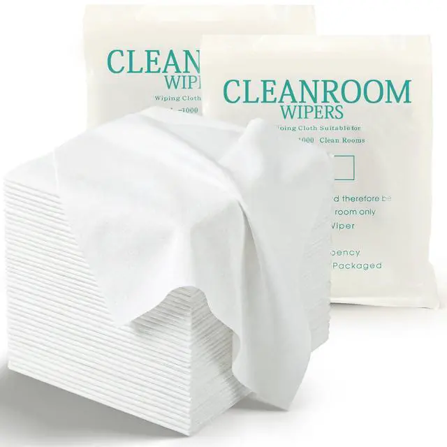 Main image of 100 Pcs Cleanroom Cloth Wipes Microfiber Lint Free Cloth Disposable Clean Cloths Laser Sealed Edge for Lab Semiconductor Industries and Printing (9 x 9 Inches)