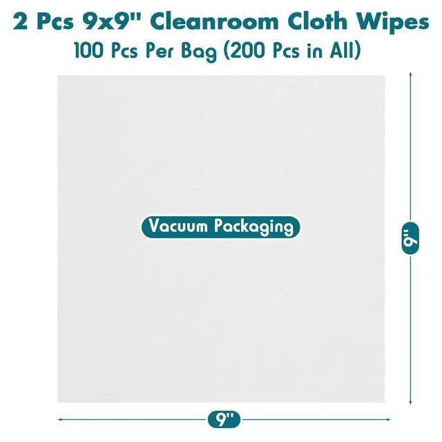 Alt view image 5 of 7 - 100 Pcs Cleanroom Cloth Wipes Microfiber Lint Free Cloth Disposable Clean Cloths Laser Sealed Edge for Lab Semiconductor Industries and Printing (9 x 9 Inches)