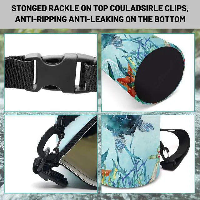 Alt view image 3 of 7 - Waterproof Dry Bag,Sea Turtle Coral Starfish Small Waterproof Backpack 2L/5L/10L/20L/30L/40L Floating Lightweight Bags for Kayaking, Boating, Fishing, Swimming Camping with Waterproof Phone Case