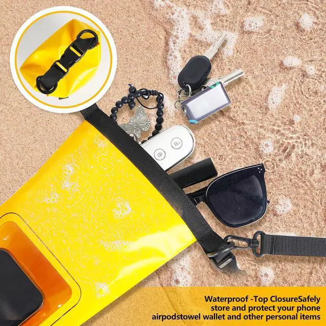 Alt view image 5 of 7 - IP68 Waterproof Dry Bag, 2L - Roll Top Waterproof Pool Bagdry bags for kayaking waterproof-w/Phone Pouch,Large Waterproof Phone Pouch,Boating & Kayak Accessories camping (yellow)