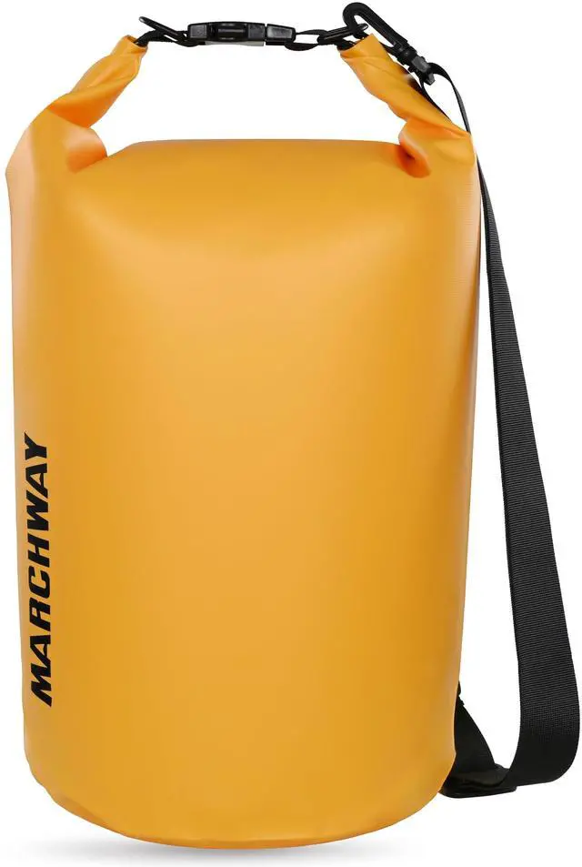 Main image of Floating Waterproof Dry Bag Backpack 5L/10L/20L/30L/40L, Roll Top Sack Keeps Gear Dry for Kayaking, Rafting, Boating, Swimming, Camping, Hiking, Beach, Fishing (Deep Yellow, 10L)