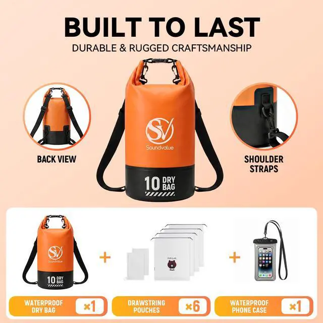 Alt view image 4 of 7 - Waterproof Dry Bag - Waterproof Floating Backpack for Kayaking, 10L/20L/30L Waterproof Pouch for Beach,Travel, Swimming, Boating, Paddle Board, Rafting, Camping, Hiking