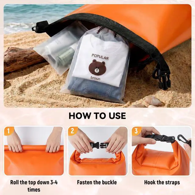 Alt view image 6 of 7 - Waterproof Dry Bag - Waterproof Floating Backpack for Kayaking, 10L/20L/30L Waterproof Pouch for Beach,Travel, Swimming, Boating, Paddle Board, Rafting, Camping, Hiking