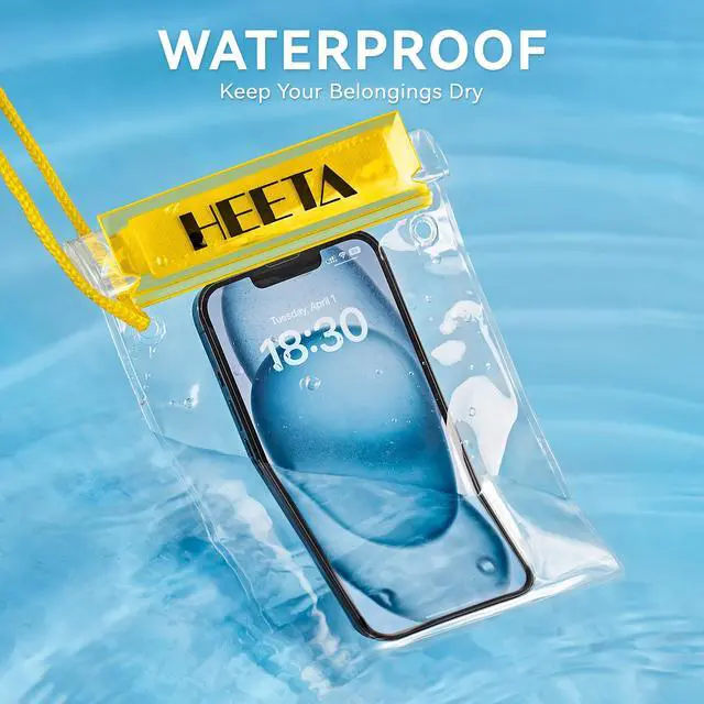 Alt view image 2 of 7 - 5-Pack Clear Waterproof Dry Bag Pouch, Water Tight Cases Dry Bags Document Holder for Camera Mobile Phone Maps, Kayaking Boating (Yellow)