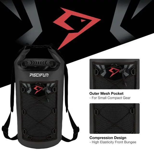 Alt view image 6 of 7 - Dry Bag, Waterproof Floating Backpack 10L with Waterproof Phone Case for Boating, Kayaking, Fishing, Black 10L